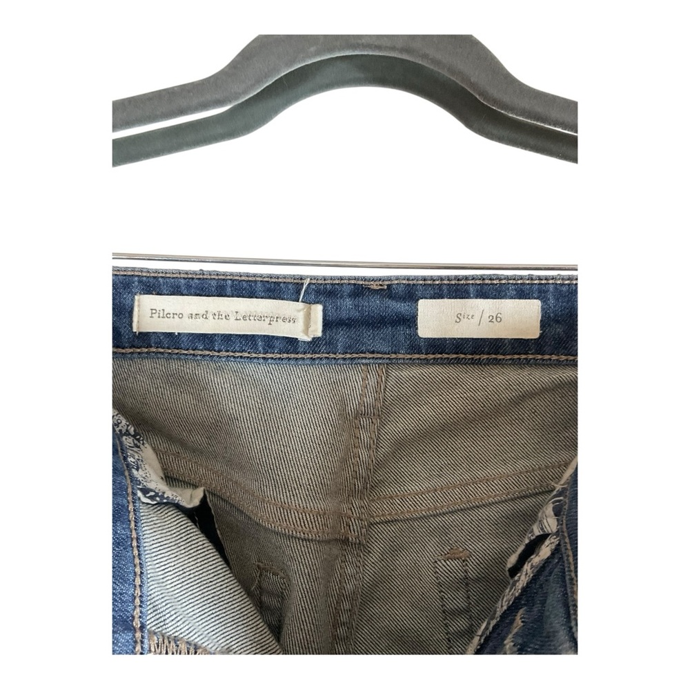 Pilcro and The Letterpress Women's High-Rise Sequined Flared Jeans Blue Size 26 - Picture 7 of 16